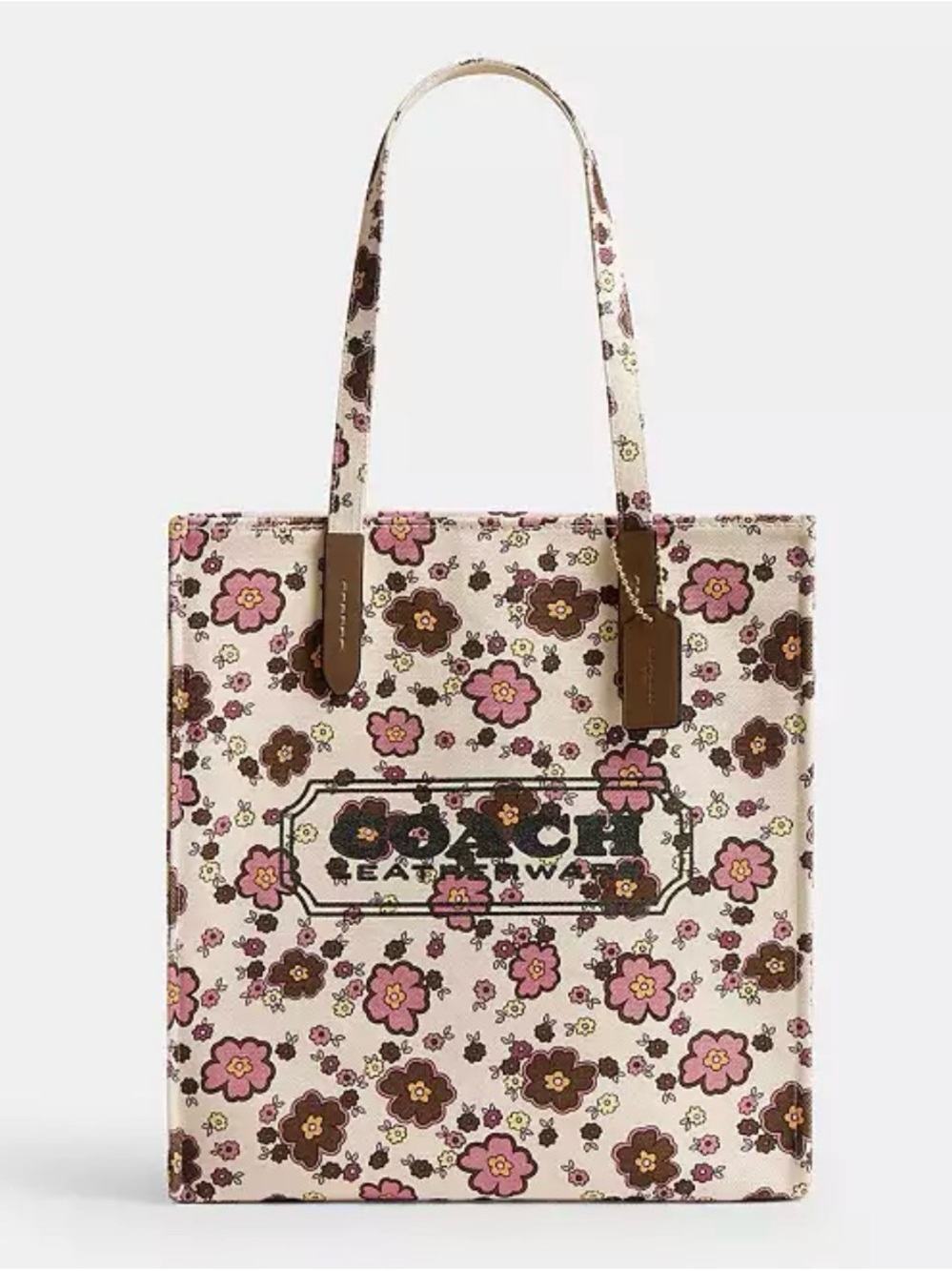 🌸Coach NWT Tropical Floral Print Canvas Tote Bag